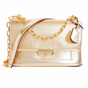 Gold Leather Shoulder Bag