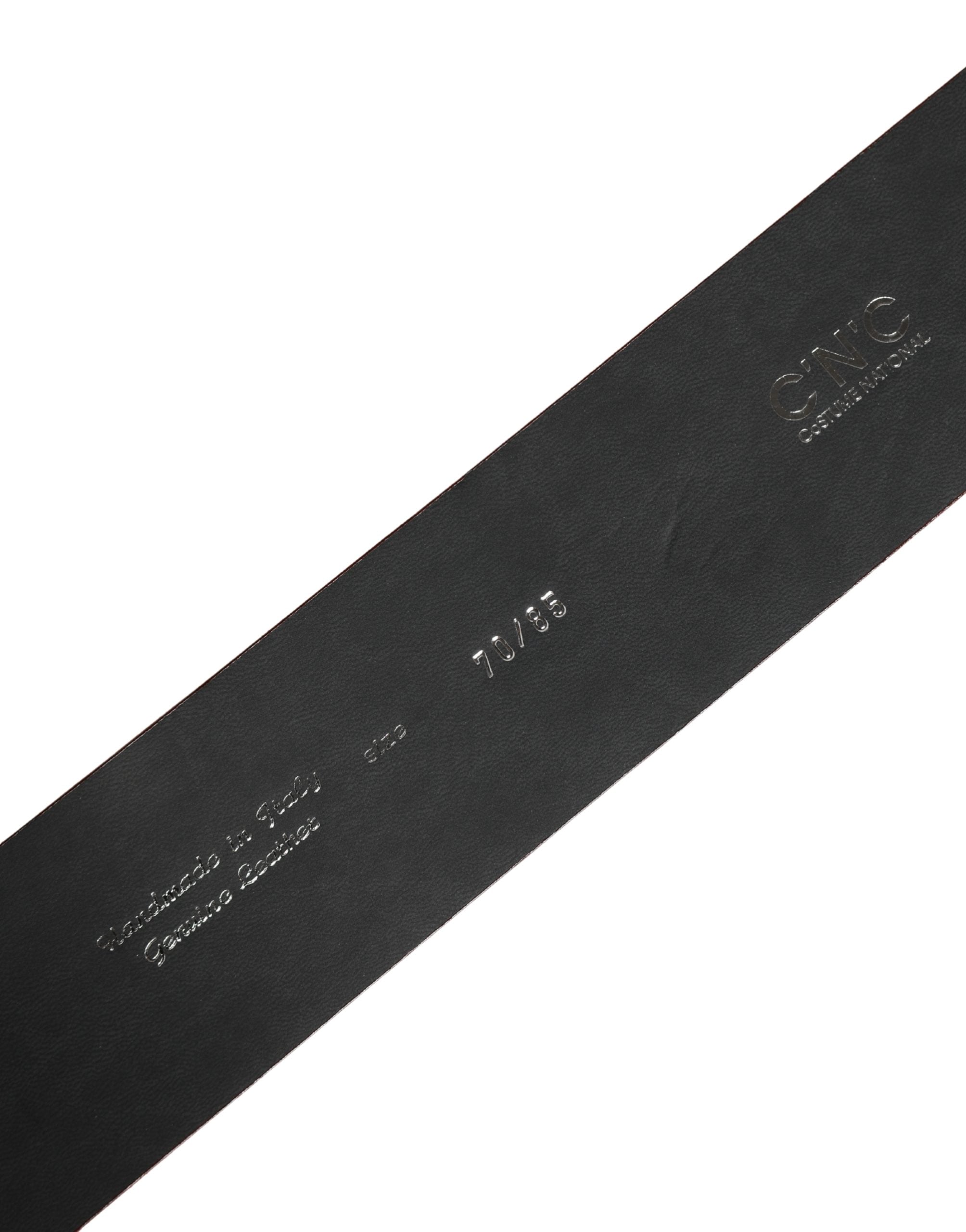 Red Wide Waist Silver Metal Buckle Belt