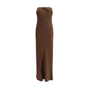 Brown Acetate Casual Dress