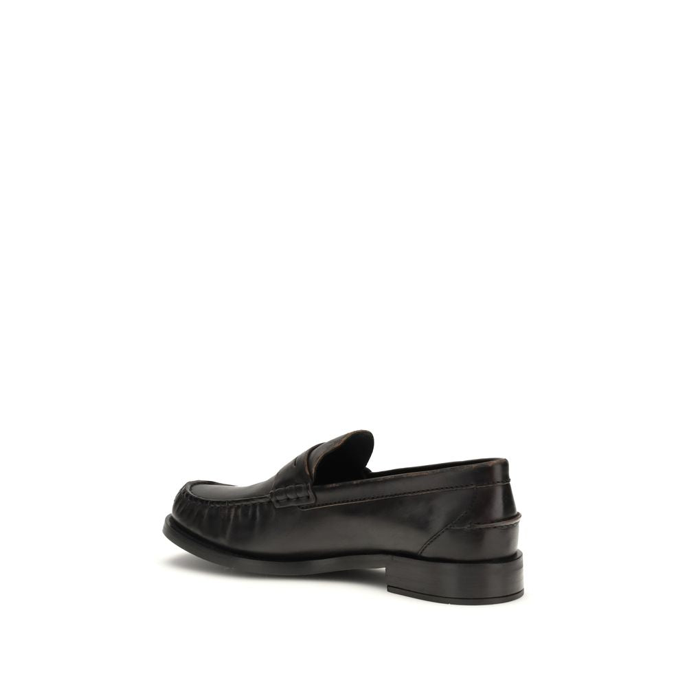 Black Calf Leather Bos Taurus Slip-On Loafers
