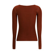 Orange Silk Long Sleeve T-Shirt