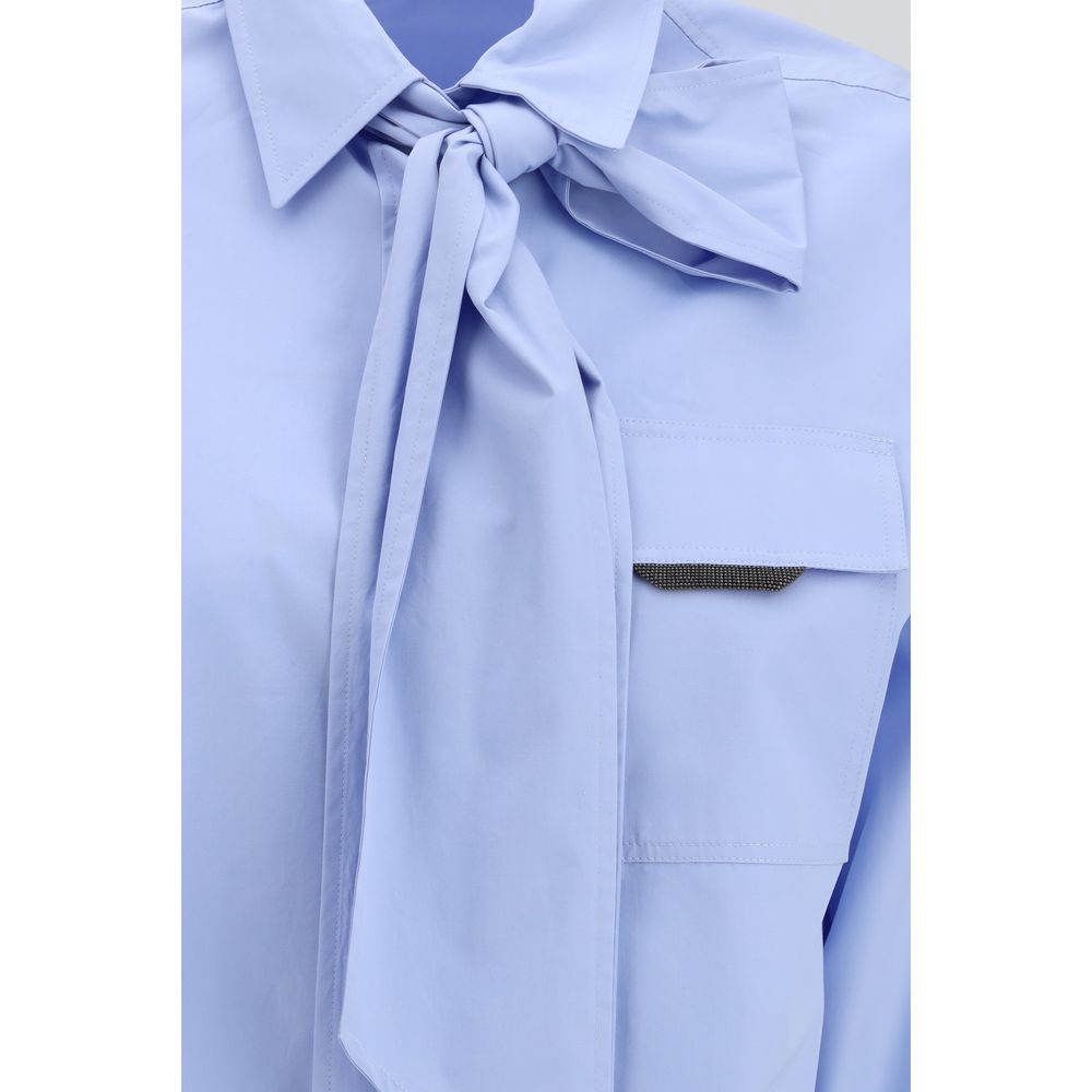 Blue Cotton Dress Shirt