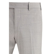 Gray Fleece Wool Dress Pants