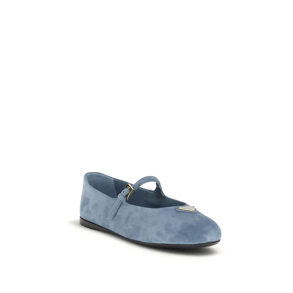 Blue Goatskin Ballet Flats