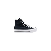 Black Polyester High Top Sneakers