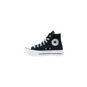 Black Polyester High Top Sneakers