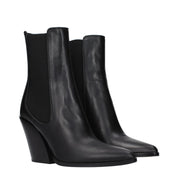 Black Leather Ankle Boots