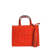 Orange Faux Leather Women Handbag