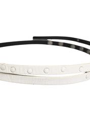 White Leather Studded Cintura Belt