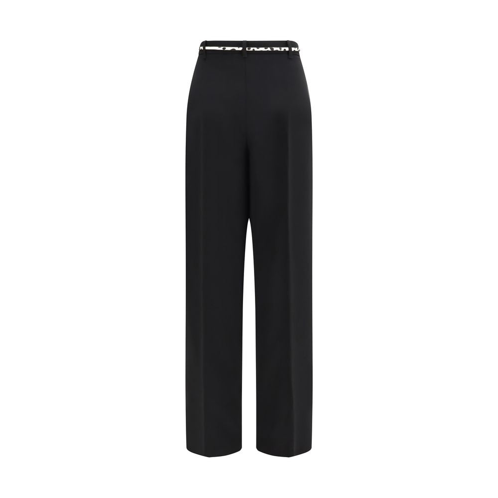 Black Triacetate Casual Pants