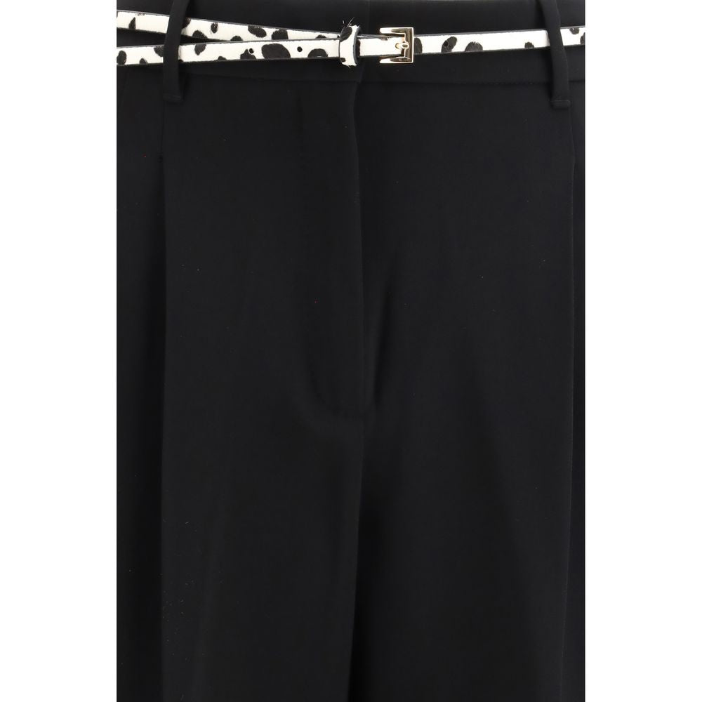 Black Triacetate Casual Pants