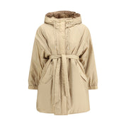 Beige Polyester Full-Length Jacket