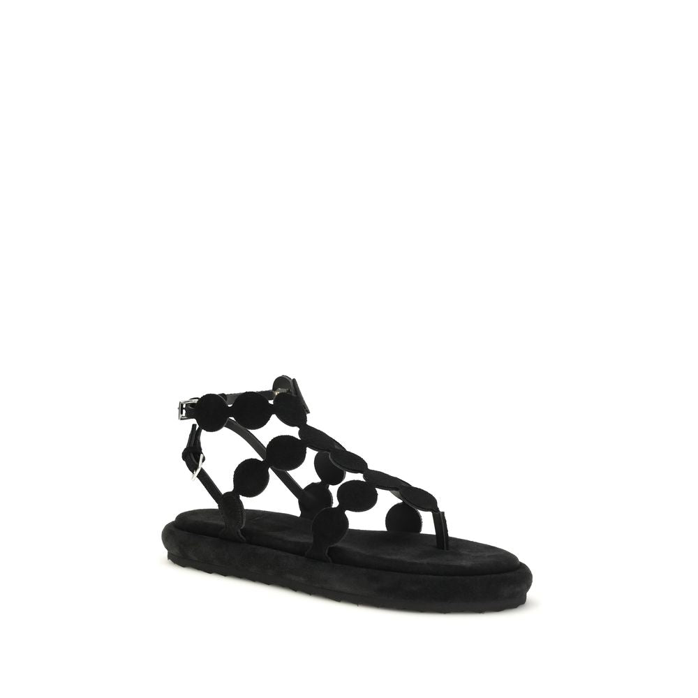 Black Calf Leather Bos Taurus Platform Sandals