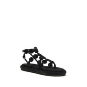 Black Calf Leather Bos Taurus Platform Sandals