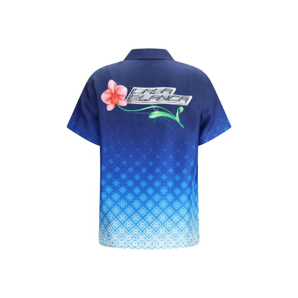 Blue Silk Pattern Shirt