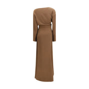 Brown Silk Casual Dress