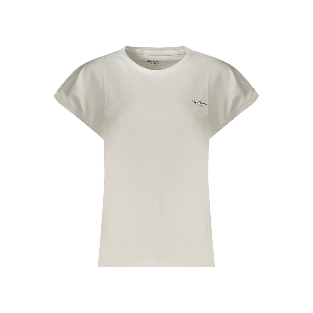 White Cotton Women T-Shirt