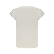 White Cotton Women T-Shirt