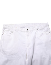 White Straight Mid Waist Denim Trouser Jeans