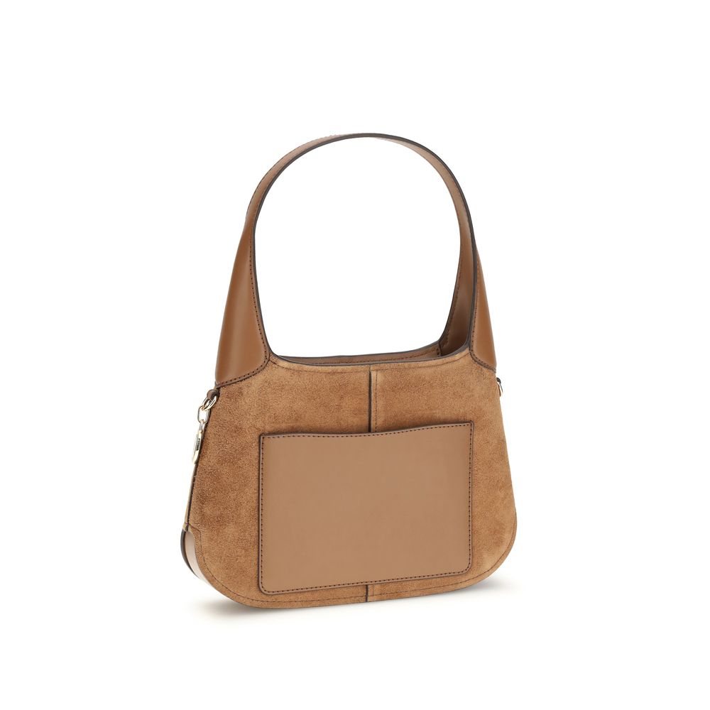 Beige Calf Leather Bos Taurus Shoulder Bag