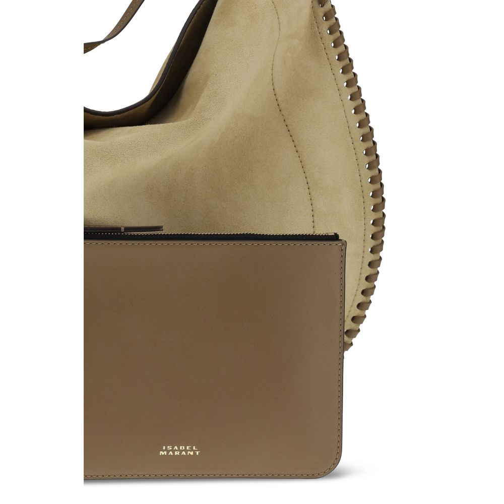 Beige Calf Leather Bos Taurus Shoulder Bag