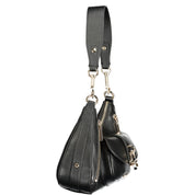 Black Polyurethane Women Handbag