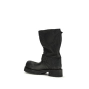 Black Calf Leather Bos Taurus Lace-Up Boots