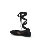 Black Fabric Ballet Flats