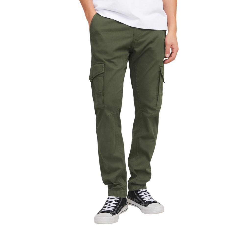 Green Cotton Skinny Pants