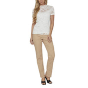 Cream Polyamide T-Shirt