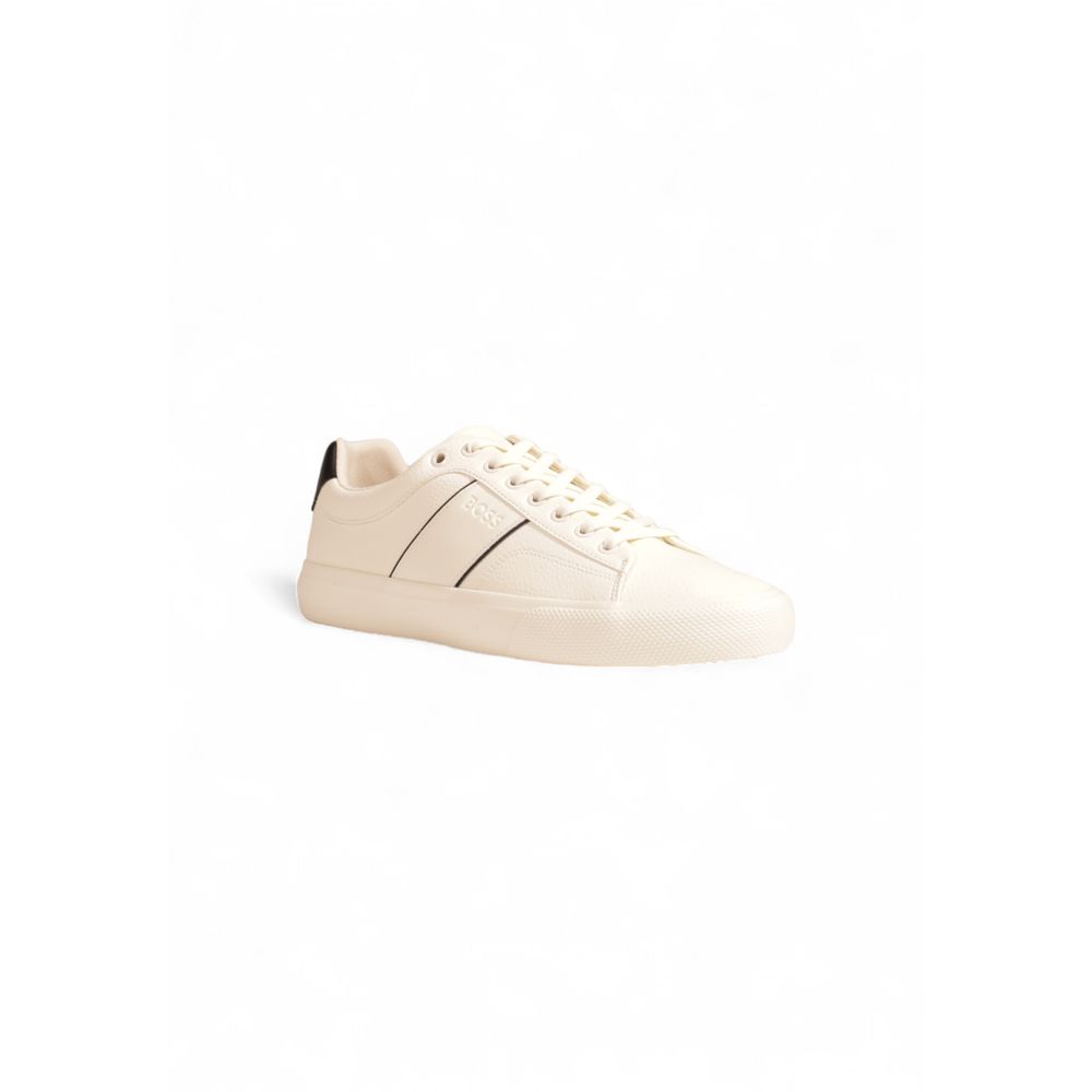 Cream Leather Low Top Sneakers
