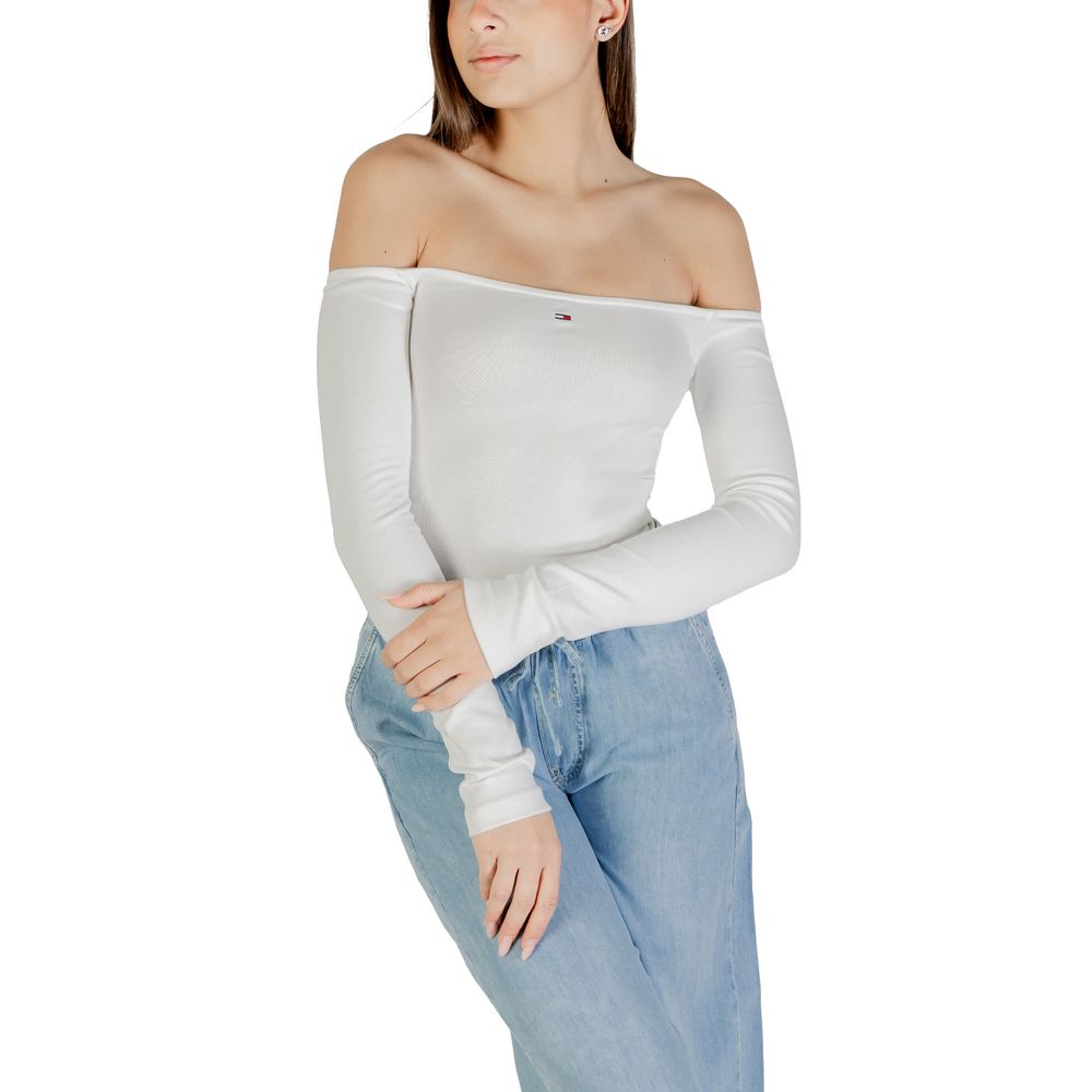 Cream Recycled Cotton Long Sleeve T-Shirt