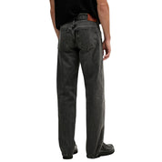 Black Cotton Relaxed Fit Jeans