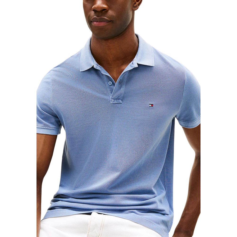 Blue Cotton Polo Shirt