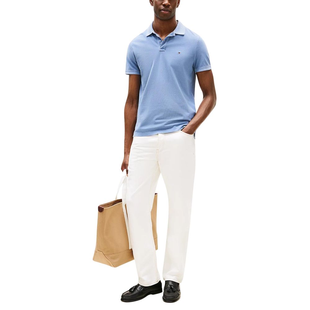 Blue Cotton Polo Shirt