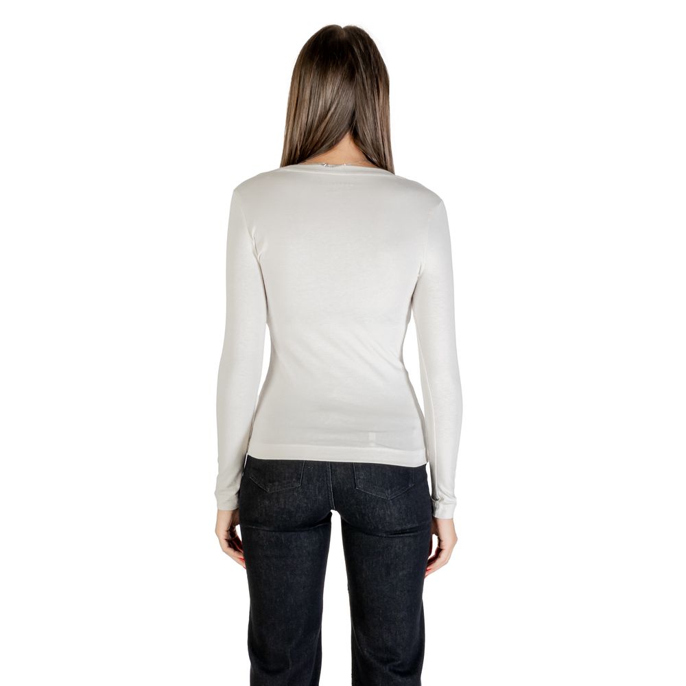 Cream Cotton Long Sleeve T-Shirt