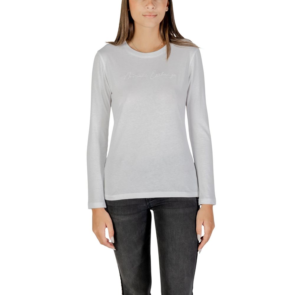 White Cotton Long Sleeve T-Shirt