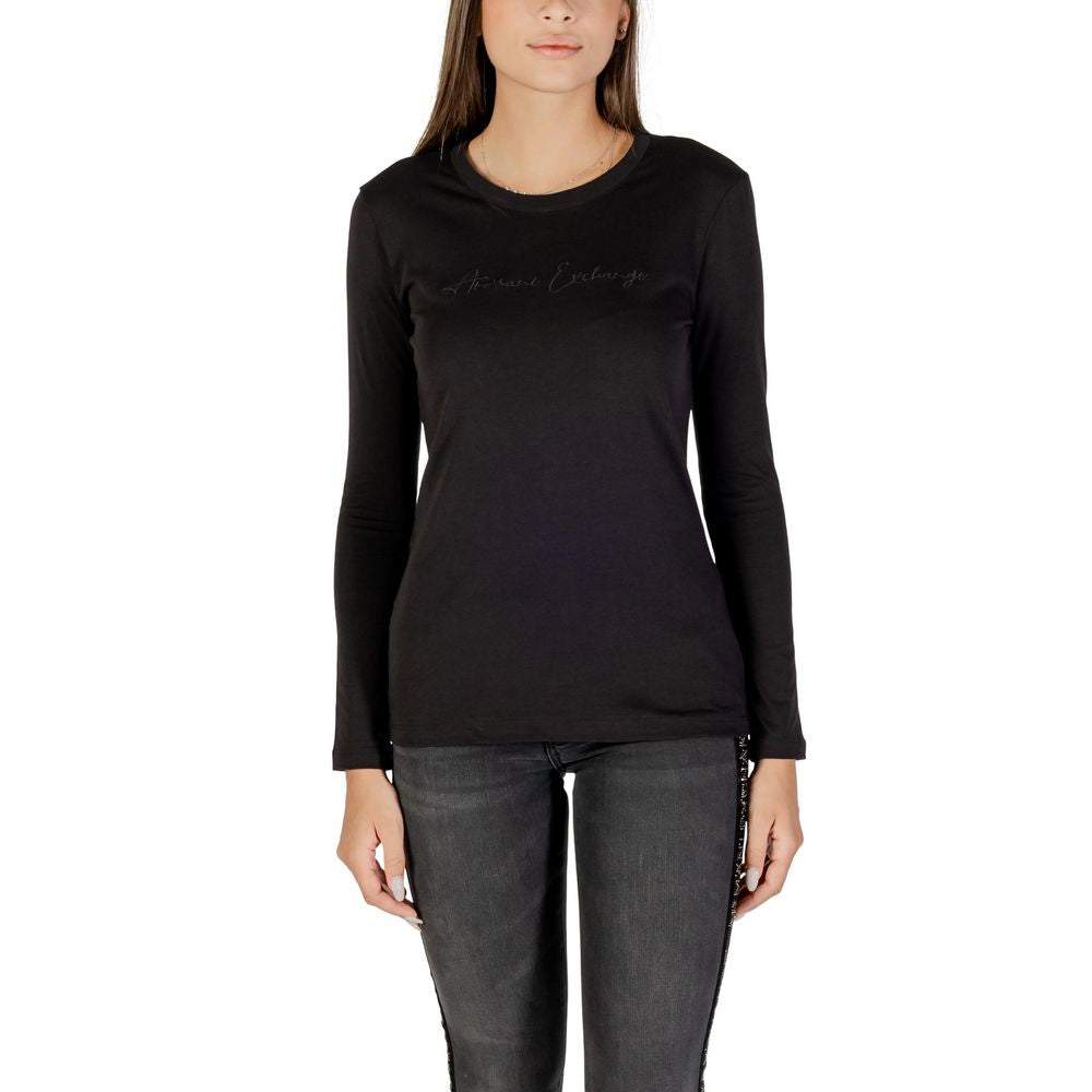 Black Cotton Long Sleeve T-Shirt