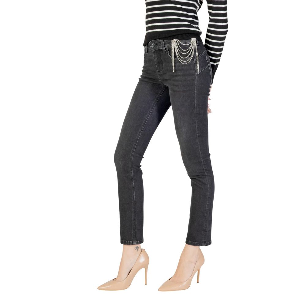 Black Cotton Skinny Jeans