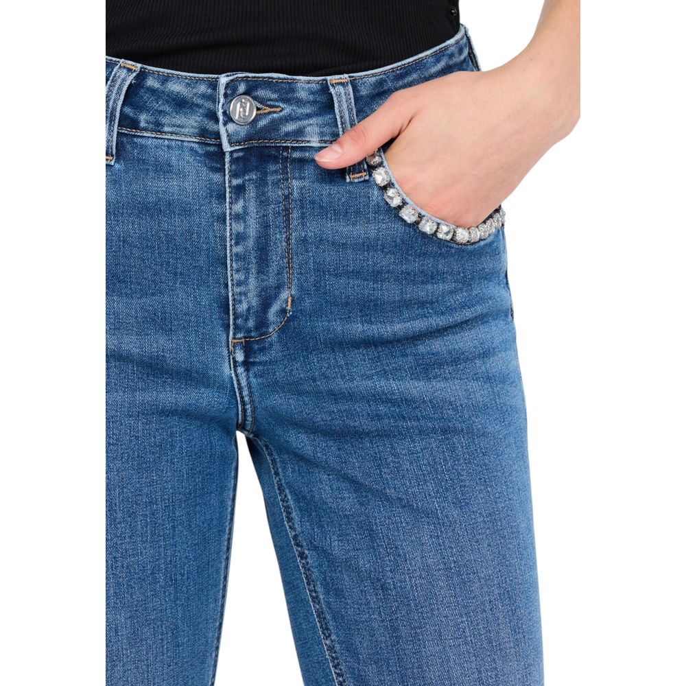 Blue Cotton Bootcut Jeans