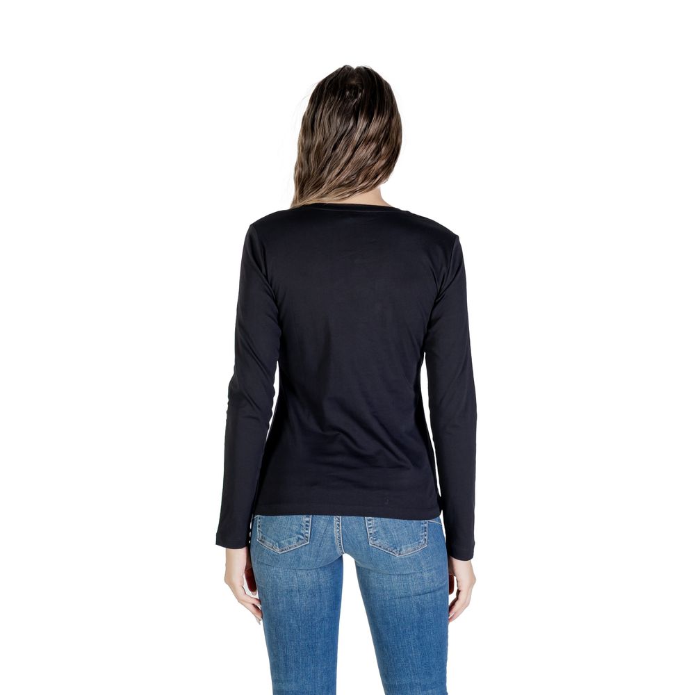Black Cotton Long Sleeve T-Shirt