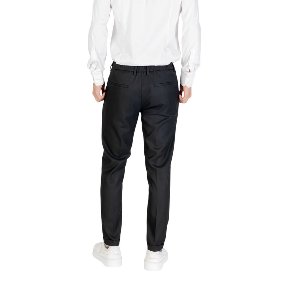 Black Polyester Skinny Pants