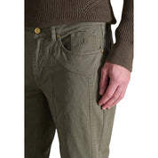 Green Cotton Skinny Pants