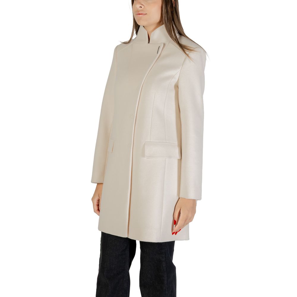 Cream Polyester Coat