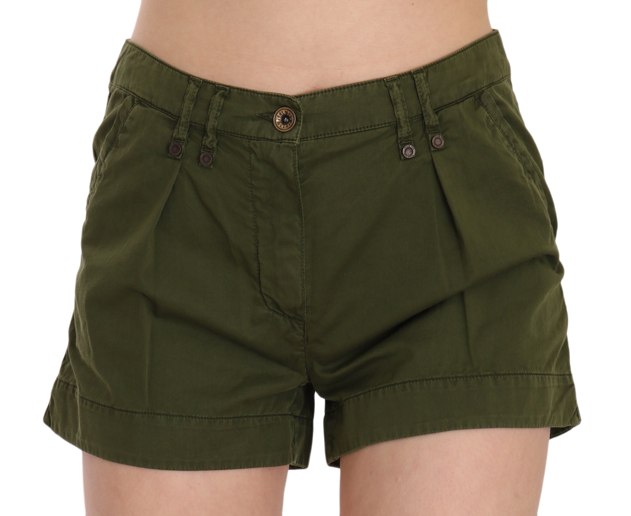 Mini short vert taille moyenne 100 % coton