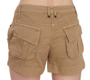 Mini short marron taille moyenne 100 % coton