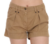 Mini short marron taille moyenne 100 % coton