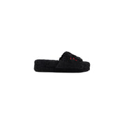 Black Textile Slippers