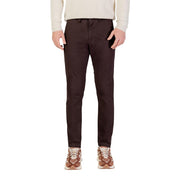 Brown Cotton Skinny Pants
