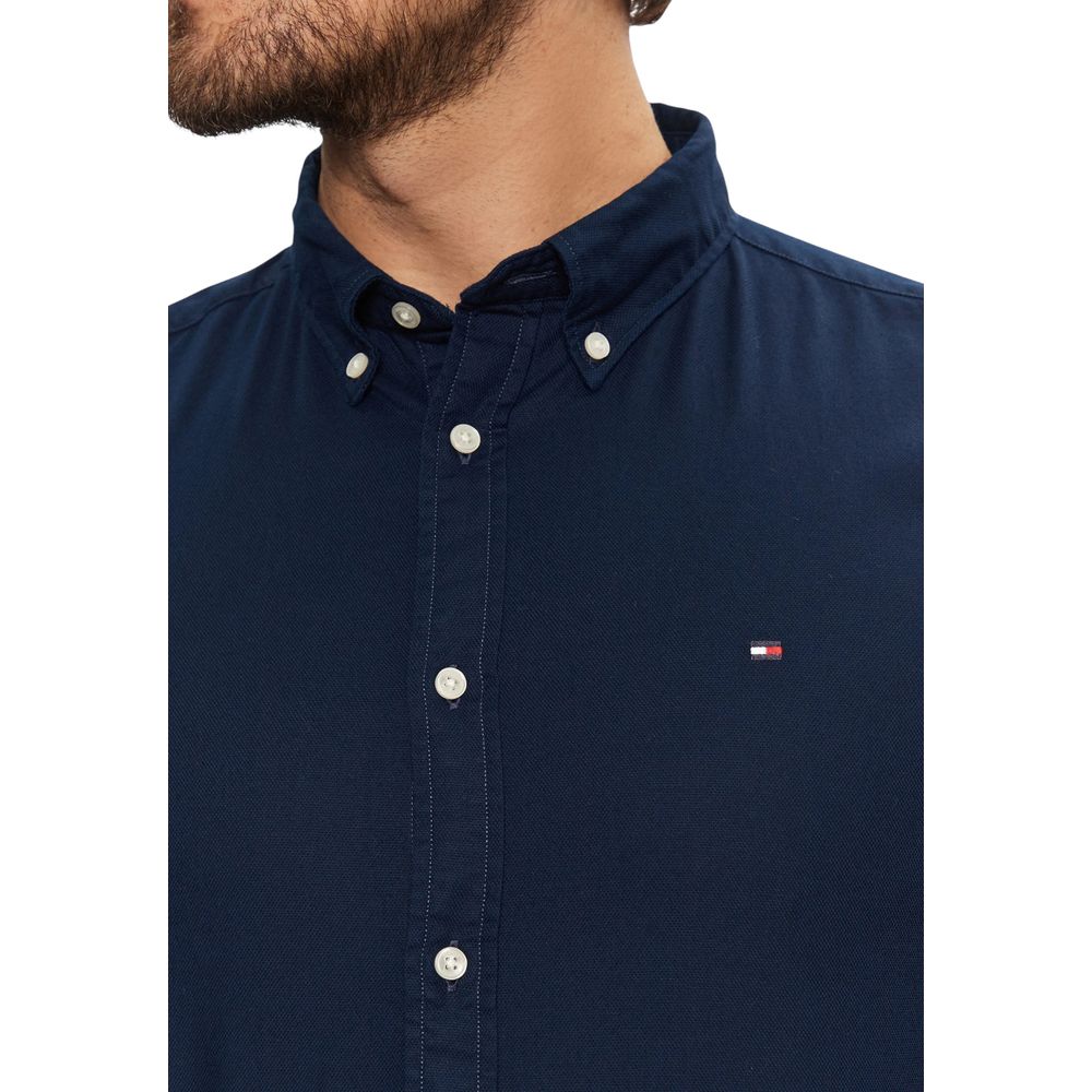Blue Recycled Cotton Dress Shirt